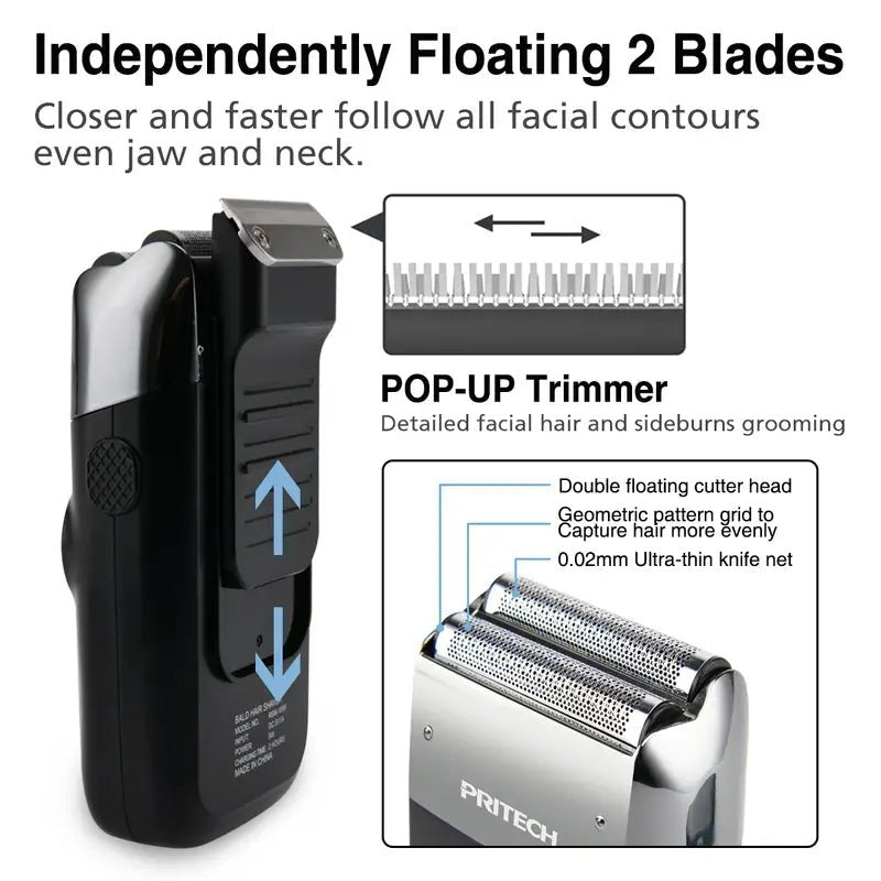 2 - in - 1 Electric Foil and Bald Shaver for Men - Universal MegaStore